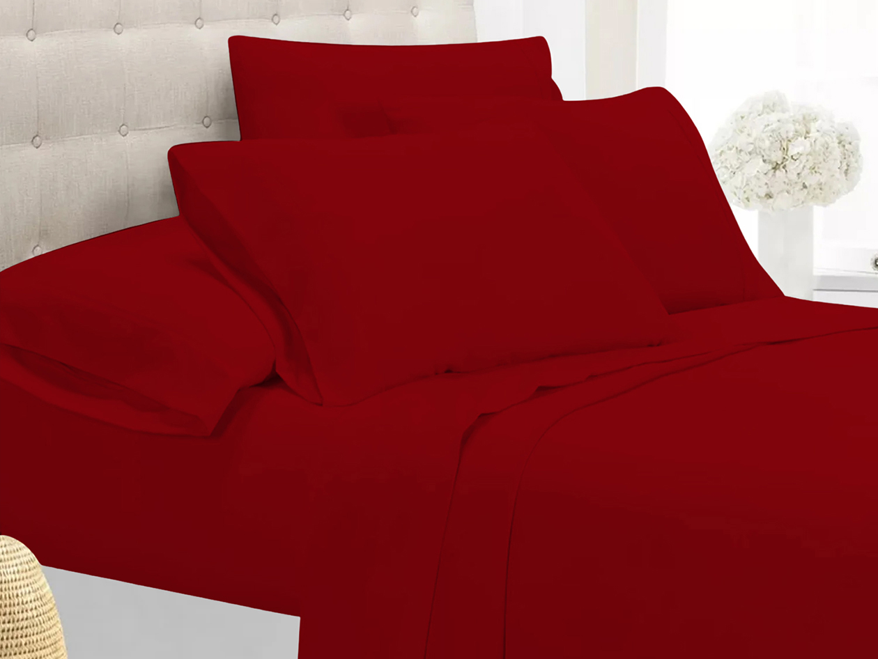 Super-Soft 1800 Series Bamboo Blend 3-Piece Sheet Set (Burgundy/Twin)