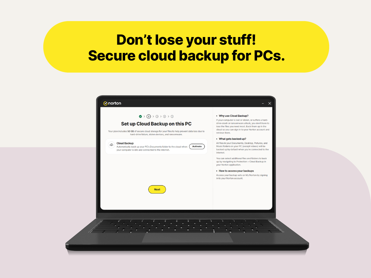 Norton 360 Standard: 10GB PC Cloud Backup for 1 Device (15-Month Subscription)