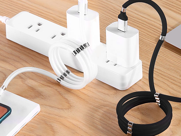 Aduro Fidget Magnetic Self-Winding Lightning Cable (6Ft/White)