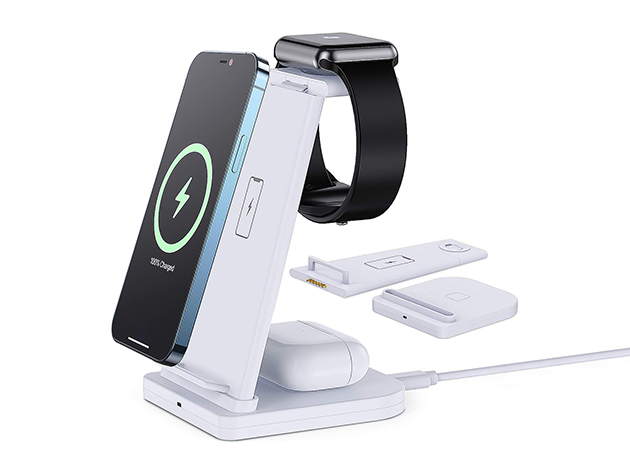 Station Dock For Apple Watch, AirPods, iPhone (White)