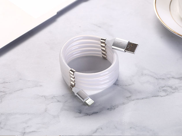 Aduro Fidget Magnetic Self-Winding Lightning Cable (6Ft/White)