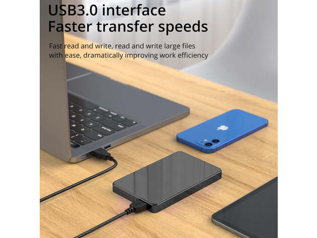 Slim Portable USB 3.0 External Hard Drive - 500GB  (White)