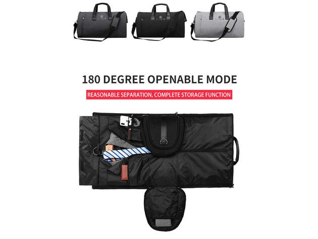 Convertible Garment Bag with Shoulder Strap (Silver)