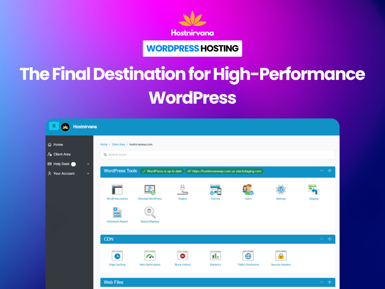 Hostnirvana WordPress Website Hosting: Lifetime Subscription - 15 Websites