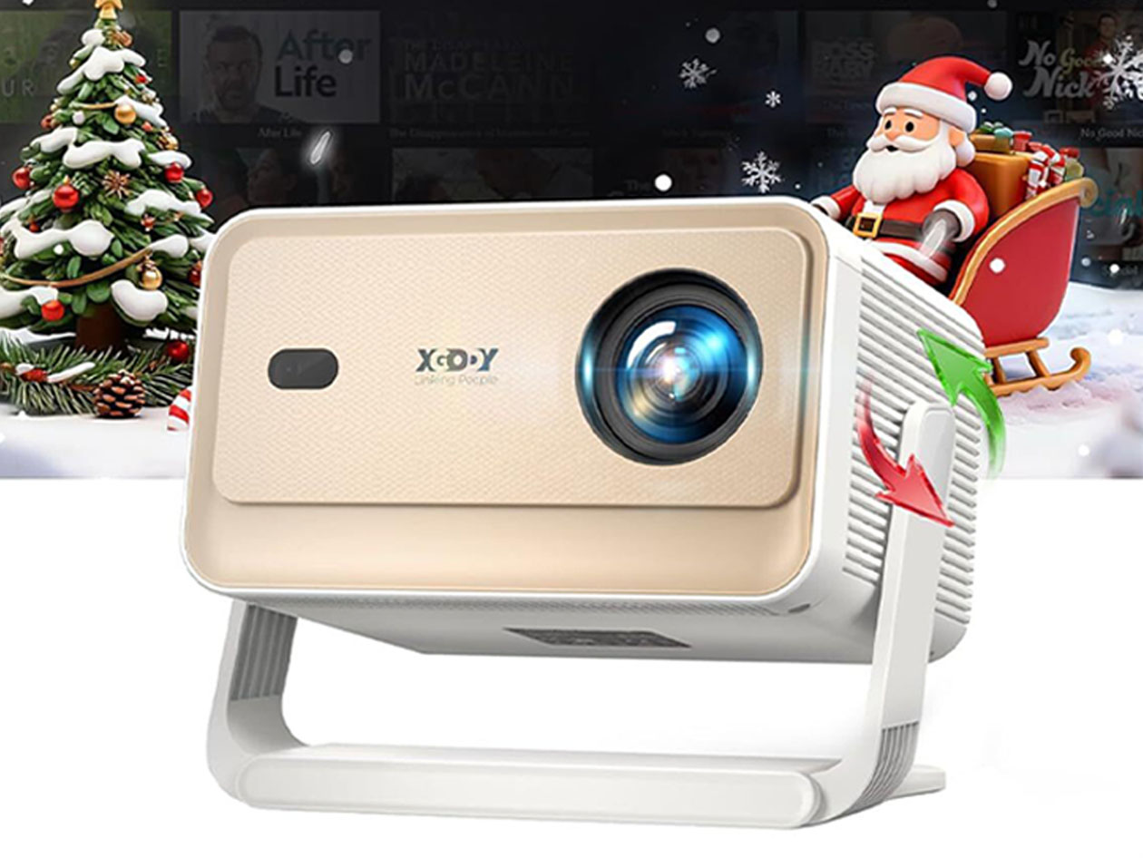N6 Pro 1080p Portable Smart Projector - Netflix Certified, Auto-Focus, Voice Controlled, Wi-Fi 6 & Bluetooth 5.4