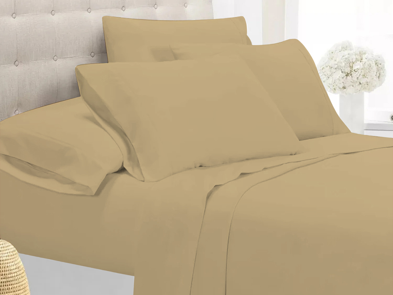 Super-Soft 1800 Series Bamboo Blend 3-Piece Sheet Set (Khaki/Twin)
