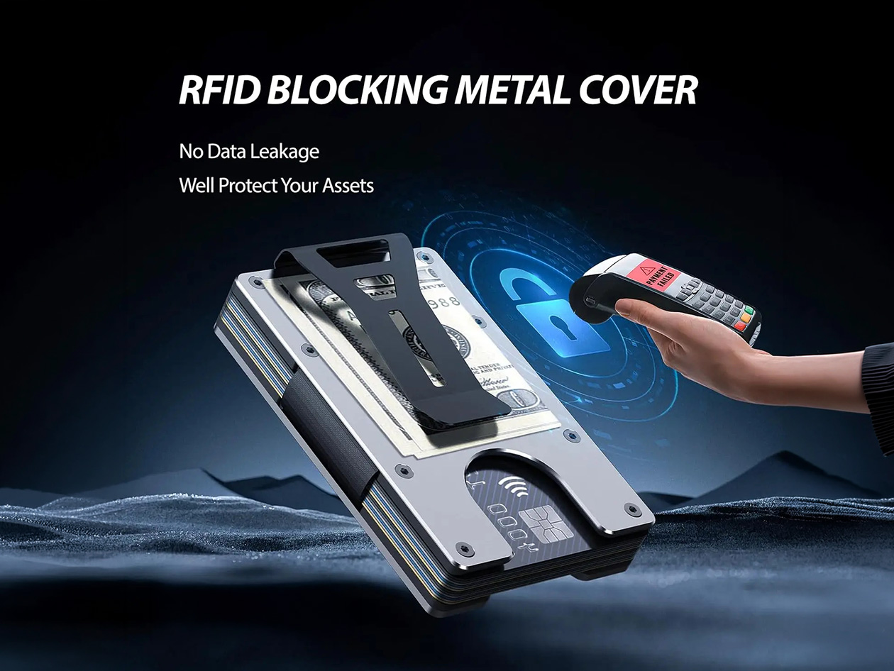 Slim RFID Wallet with Apple FindMy (Silver)