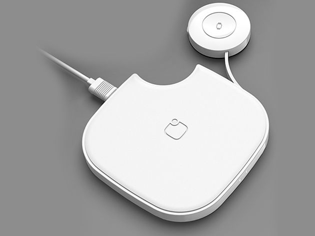 Teamwork 2-in-1 Wireless Phone & Apple Watch Charger (White)