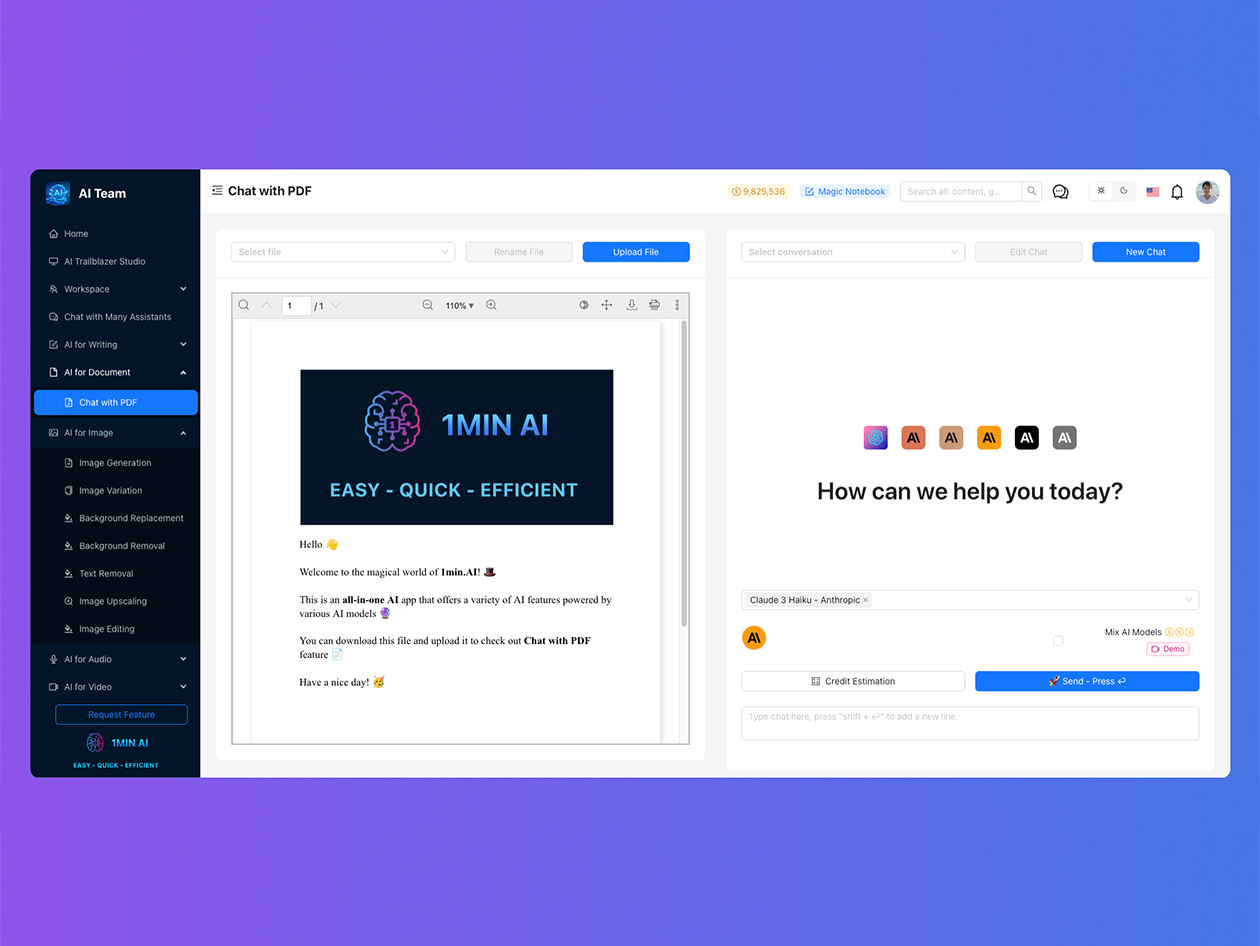 1min.AI Advanced Business Plan Lifetime Subscription
