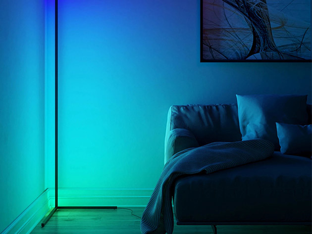 Minimalist LED Corner Floor Lamp (Black)