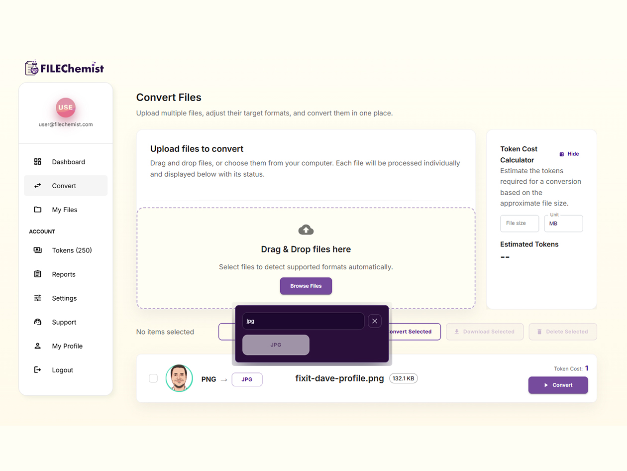 FileChemist File Conversion Tool: One-Time Purchase (5,000 Tokens)