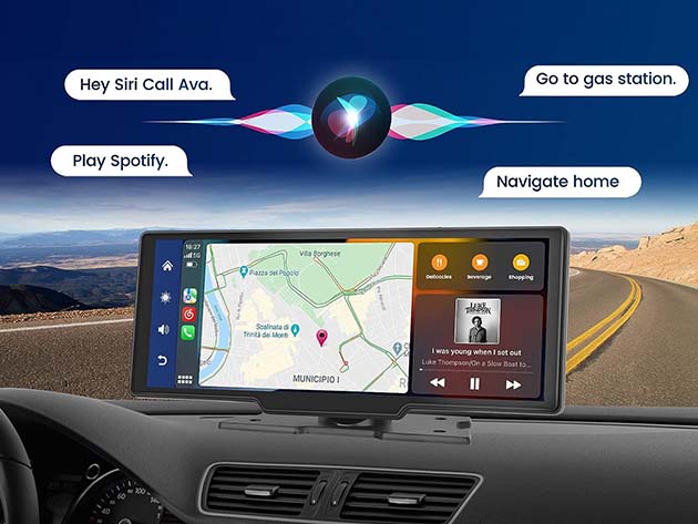 10" Wireless Car Display with Front and Rear Cameras Apple CarPlay & Android Auto Support