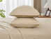 Kathy Ireland 4 Piece Heathered Jersey Knit Cotton Sheet Set (Queen/Oatmeal)