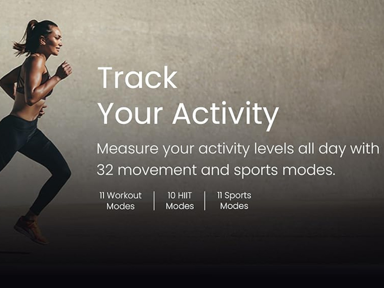 aaboRing Health & Fitness Tracker Smart Ring (Black/Size 8)