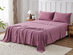 Kathy Ireland 4 Piece Heathered Jersey Knit Cotton Sheet Set (Full/Rose)