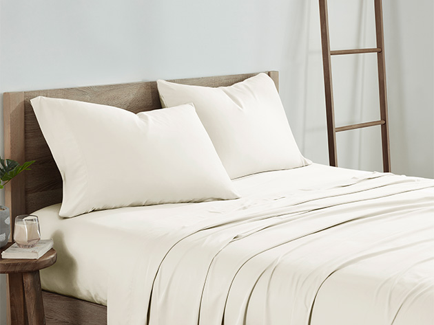 Kathy Ireland 300 Thread Count 100% Bamboo Rayon Sheet Set (Full/Ivory)