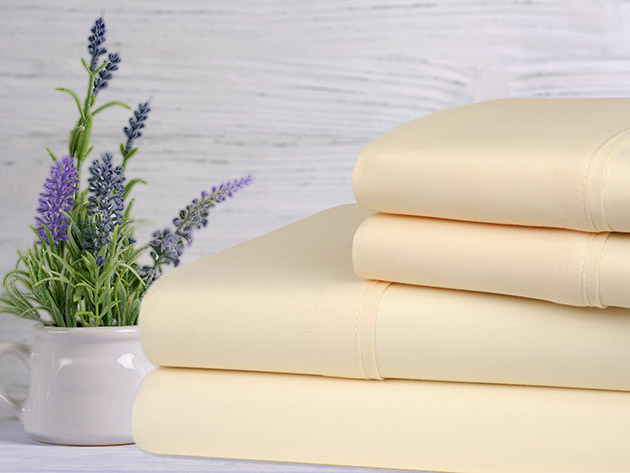 Bamboo 4-Piece Lavender Scented Sheet Set (Ivory/Full)