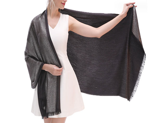 Shimmered Shawl: Two-Toned Elegance