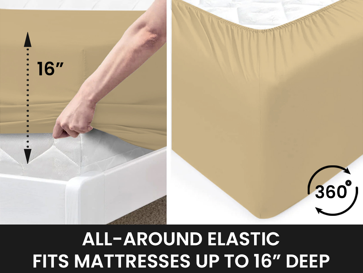 Super-Soft 1800 Series Bamboo Blend 3-Piece Sheet Set (Khaki/Twin)