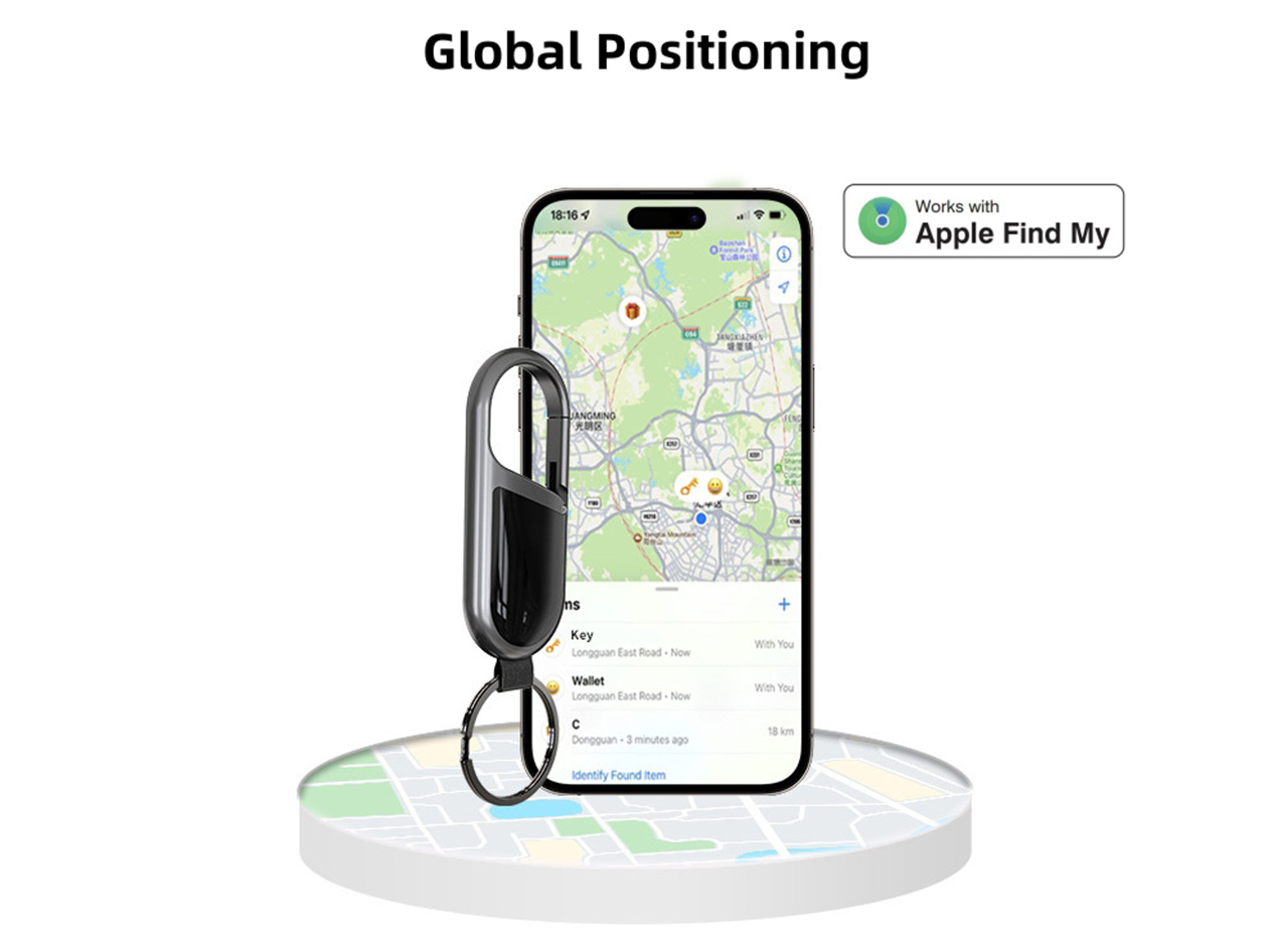 Carabiner Keychain Tracker (2-Pack) - Works with Apple Find My (iOS only)