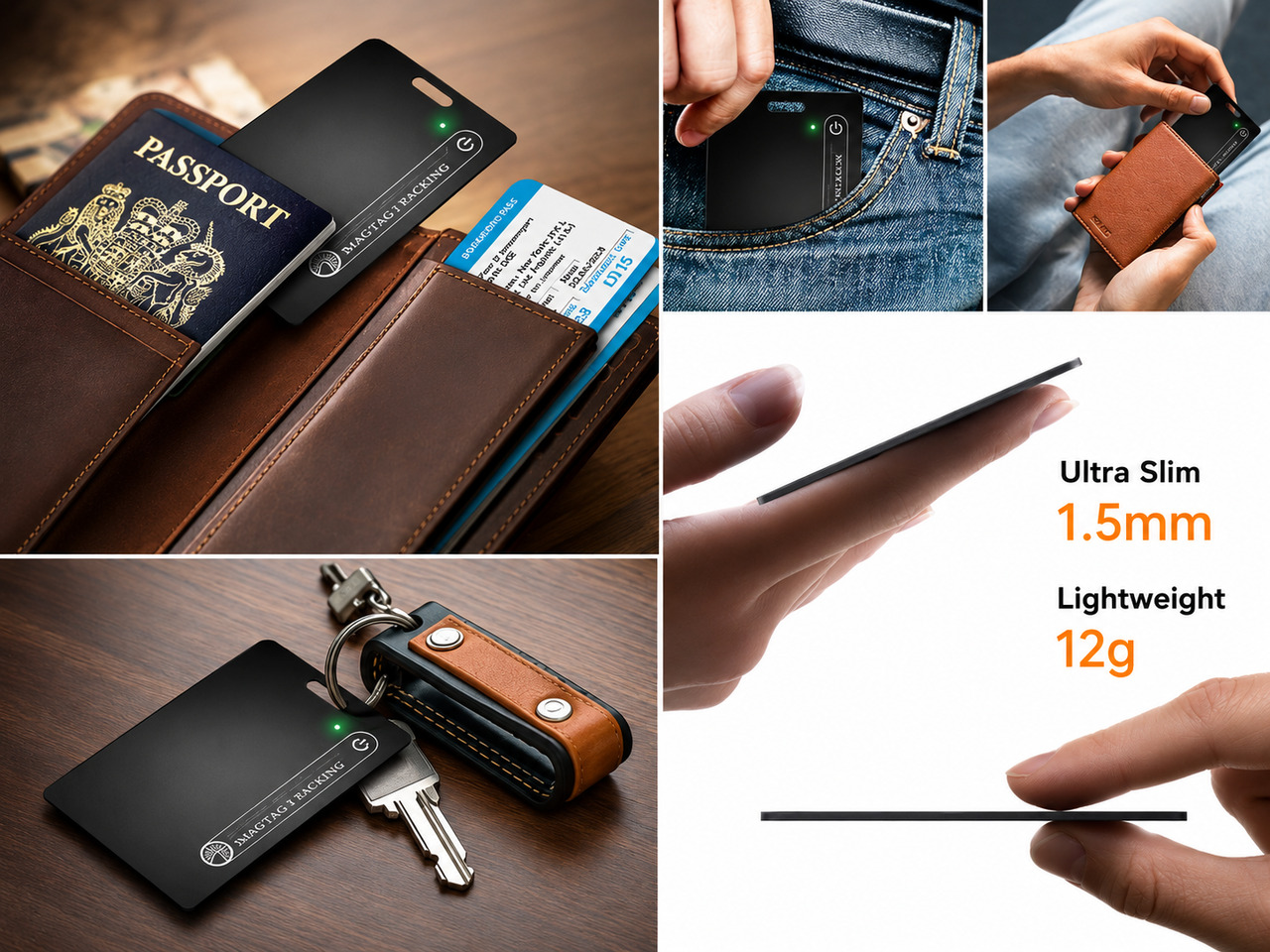 MagTag Ultra Slim Tracker Card with Apple Find My 2-Pack