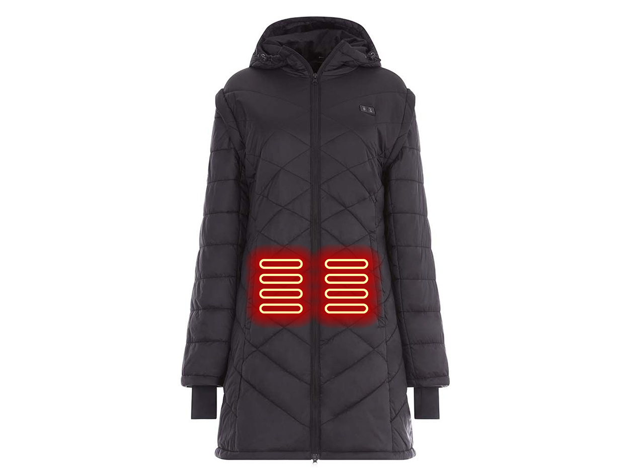 Women's Helios Hybrid Heated Coat with Power Bank (Black/XL)