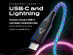 Statik® GloBright® 100W Fast Charge USB-C Braided LED Cables