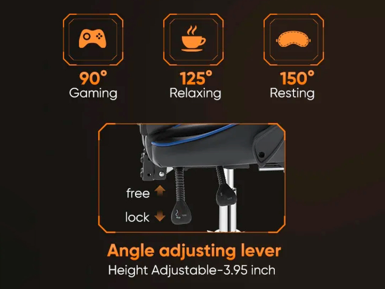 Dragon X2 Gaming Chair with Lumbar Support & Foot Rest (Red)