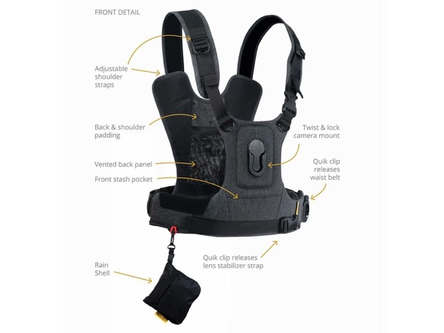 Cotton Carrier 3744 CCS G3 Harness System for One Camera Patented Twist - Grey (Distressed Box)
