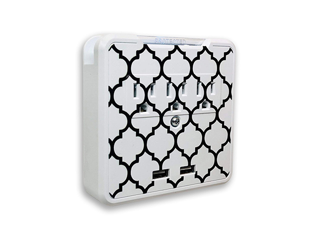 GlamSocket Decorative Multi-Outlet & Dual USB Port Surge Protector + Phone Holder (Marrakesh)
