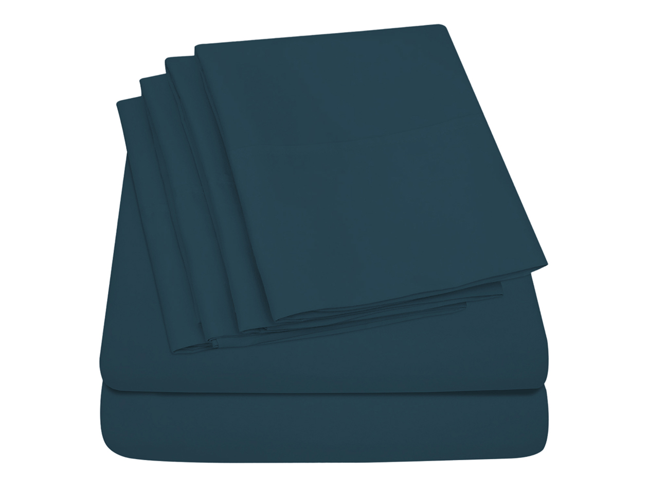 Super-Soft 1800 Series Bamboo Blend 6-Piece Sheet Set (Navy/King)