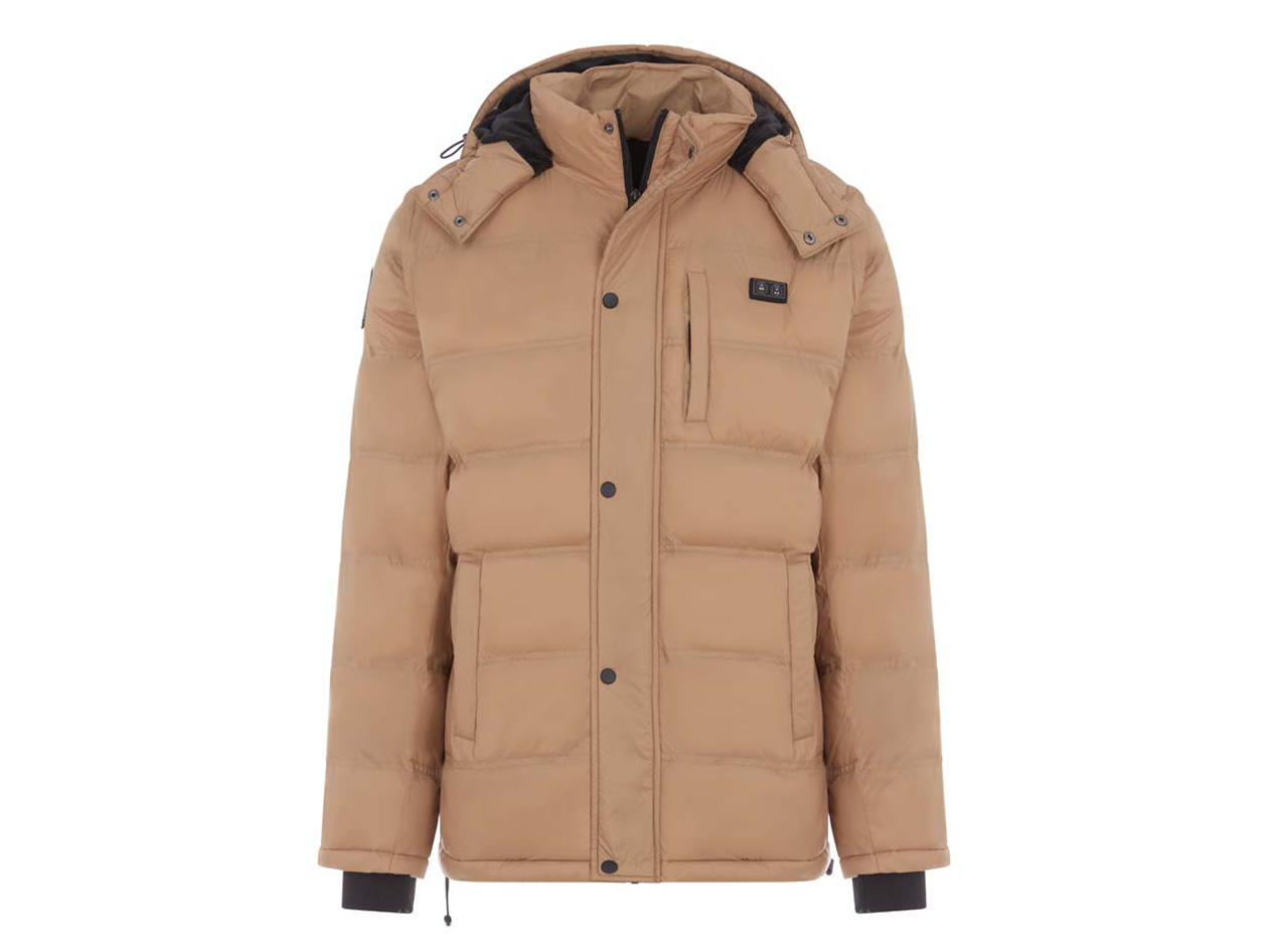 Men's Helios Hybrid Heated Coat with Power Bank (Tan/XL)