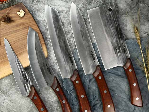 Seido Caveman 5-Piece Butcher Knife Set