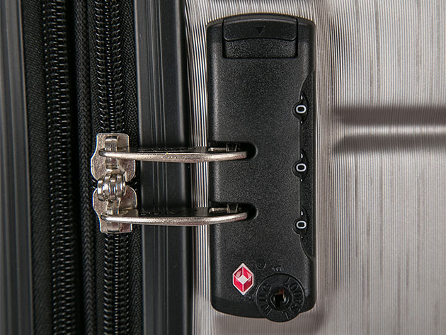 DUKAP Rodez Lightweight Hardside 3-Piece Set (20"/24"/28", Silver)