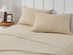 Kathy Ireland 4 Piece Heathered Jersey Knit Cotton Sheet Set (King/Oatmeal)