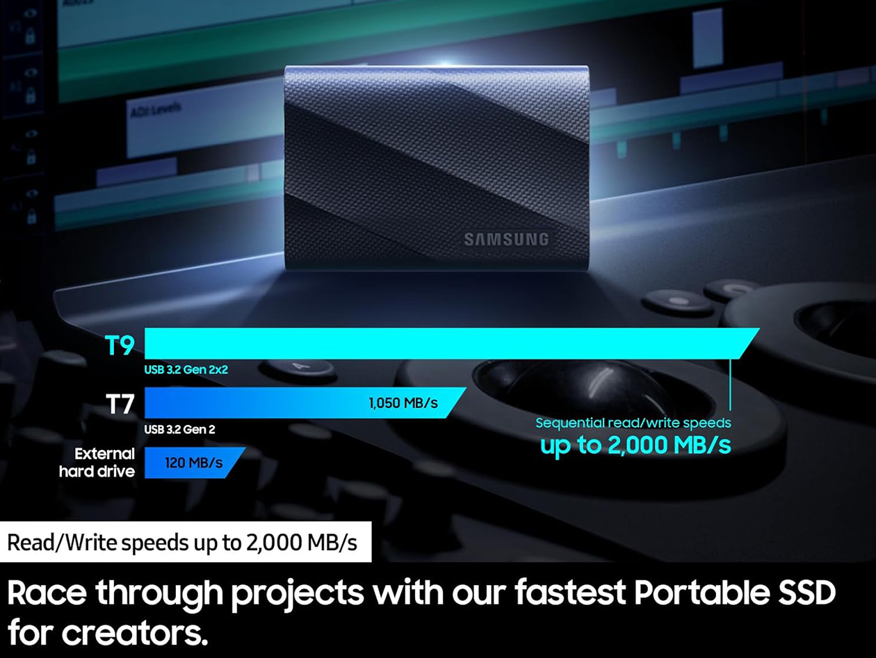 Samsung T9 1TB Portable SSD (Black)