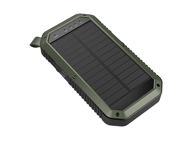 Sun Chaser 10,000mAh Mini Solar-Powered Wireless Phone Charger (Green)