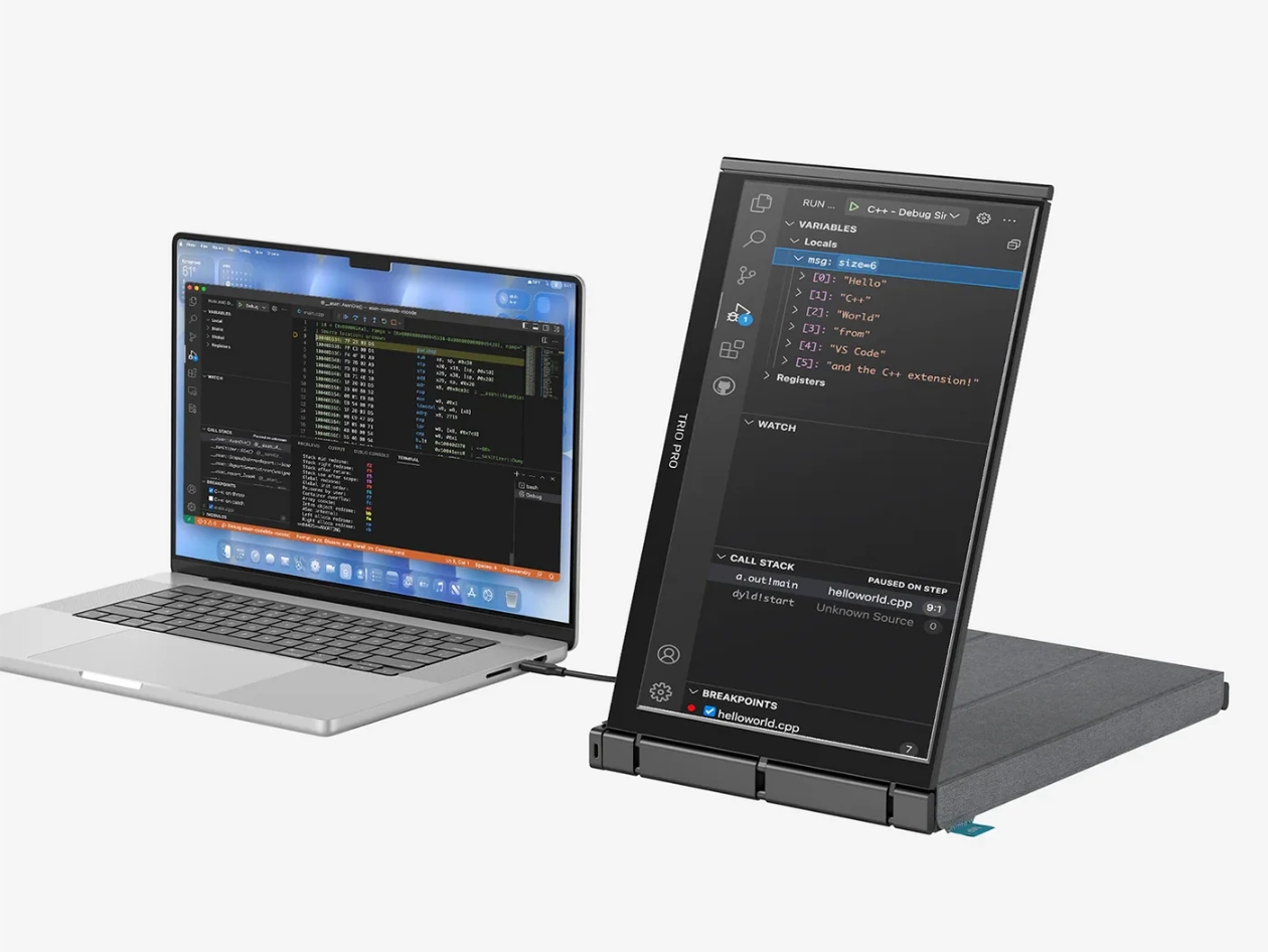 Mobile Pixels Trio 3 Pro 14.1" Tri-Screen Display for 15" - 17.3" Laptops
