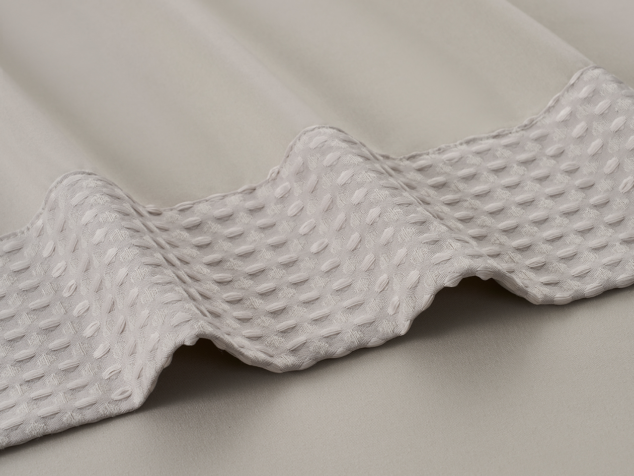 4-Piece Bamboo Blend Waffle Hem Sheet Set (Taupe/Full)