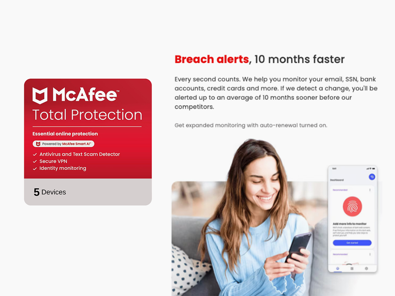 McAfee Total Protection 5-Device: 2-Year Subscription