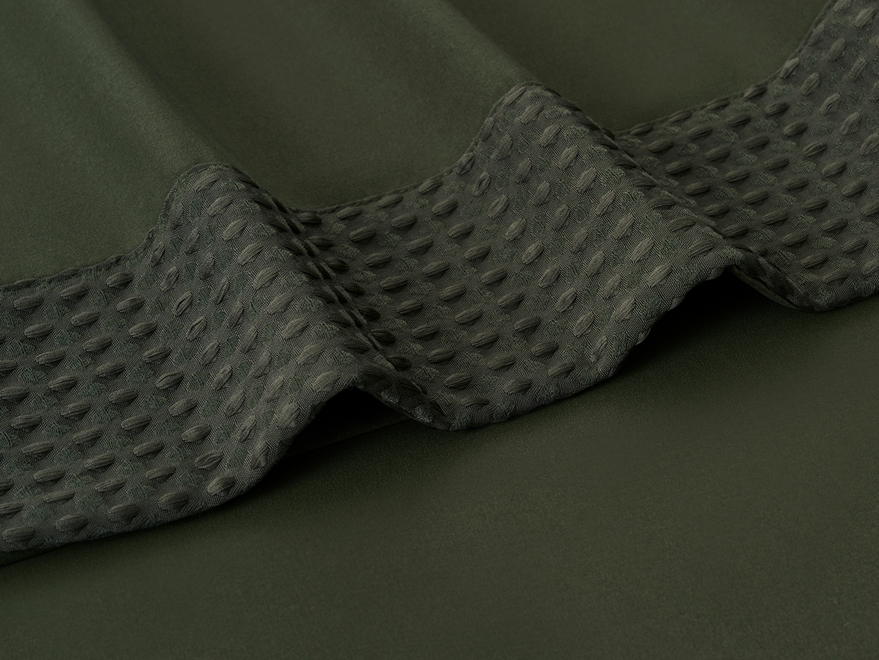 4-Piece Bamboo Blend Waffle Hem Sheet Set (Hunter Green/Full)