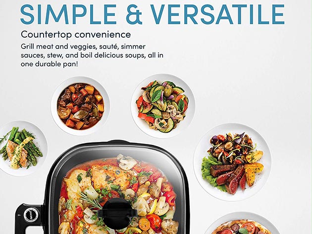 Aroma Housewares ASP-218B 4-Quart 3-in-1 Cool-Touch Electric Indoor Grill