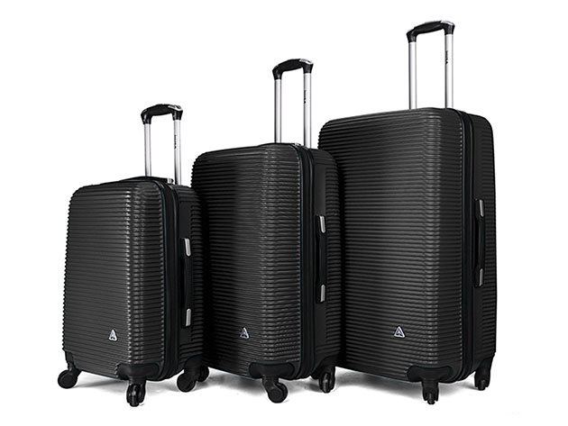 InUSA Royal Lightweight Hardside 3-Piece Set (20"/24"/28", Black)