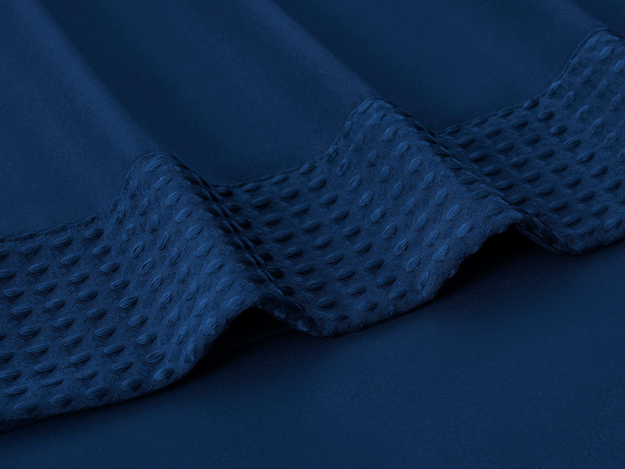 4-Piece Bamboo Blend Waffle Hem Sheet Set (Navy/Twin)