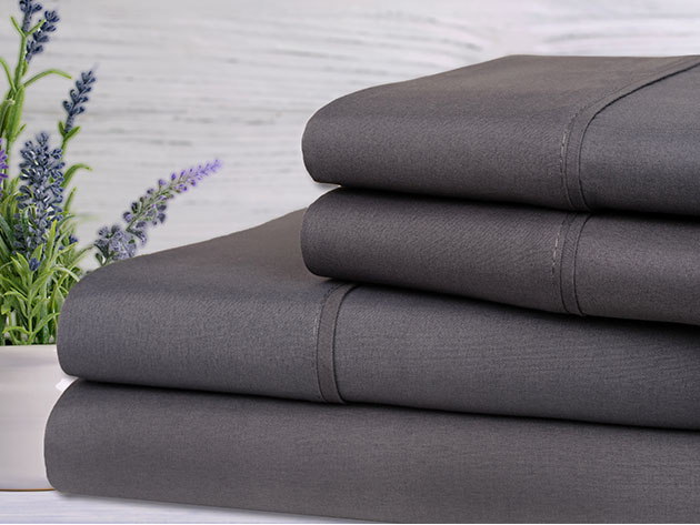 Bamboo 4-Piece Lavender Scented Sheet Set (Grey/Queen)