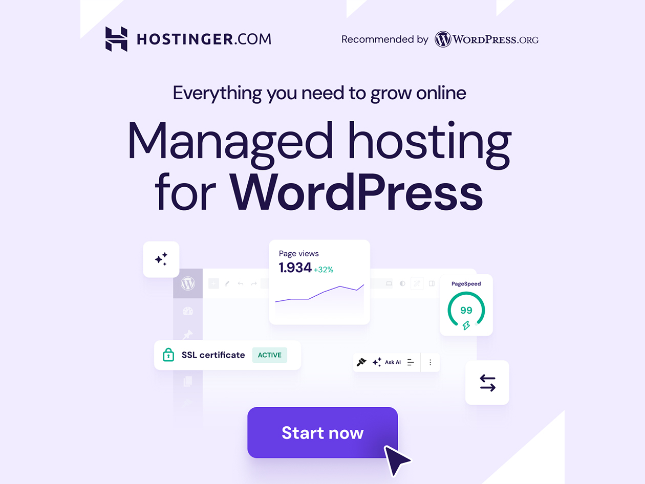 Hostinger Web Hosting for Managed WordPress: (Business/ 1 Year Subscription)