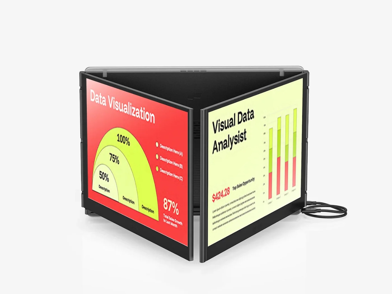 Mobile Pixels Trio 3 Pro 14.1" Tri-Screen Display for 15" - 17.3" Laptops
