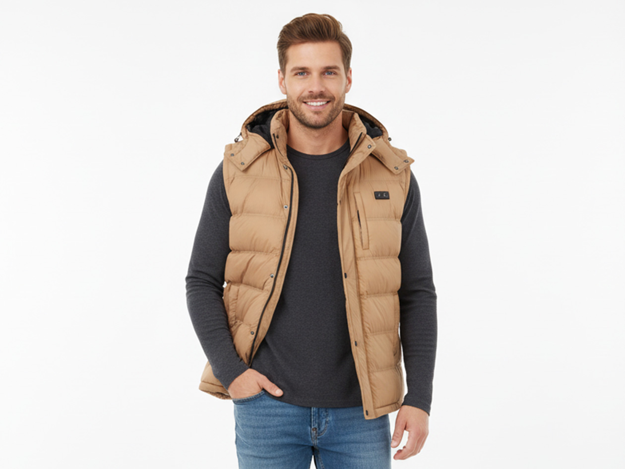 Men's Helios Hybrid Heated Coat wIth Power Bank (Tan/2XL)