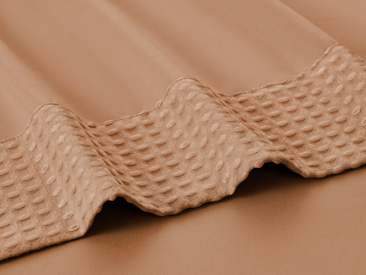 4-Piece Bamboo Blend Waffle Hem Sheet Set (Rust/Twin) 