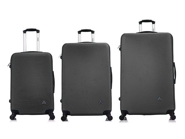 InUSA Royal Lightweight Hardside 3-Piece Set (20"/24"/28", Black)